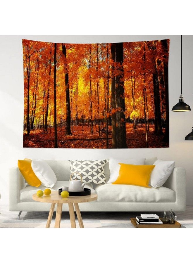 LB Rustic Fall Tapestry Maple Forest In Late Autumn Wall Tapestry Autumn Natural Trees Tapestry Wall Hanging For Bedroom Living Room Dorm Home Decor 80 X 60 Inches - Image 5