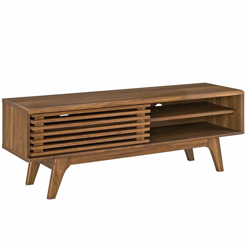 Modway Render 48 MidCentury Modern Low Profile Media Console TV Stand 48 Inch Walnut