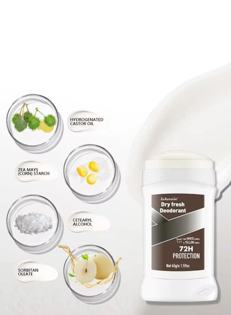 lakerain Dry Fresh Deodorant Musk Anti White Marks and No Yellow Stains on Clothing Long Lasting Sweat and Oduor 72H Protection Dry Deodorant for Armpit and Other Parts Oduor Control Cream 02 - Image 3