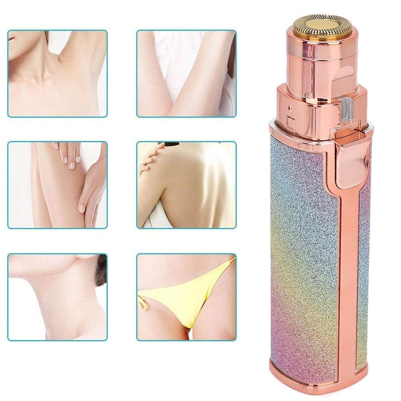 woobles Lipstick Shaped Electronic Hair Removal Trimmer, Mini Portable Eyebrow Trimmer, Electric Hair Razor Machine with Light for Women Face/Body (USB)- - Image 5