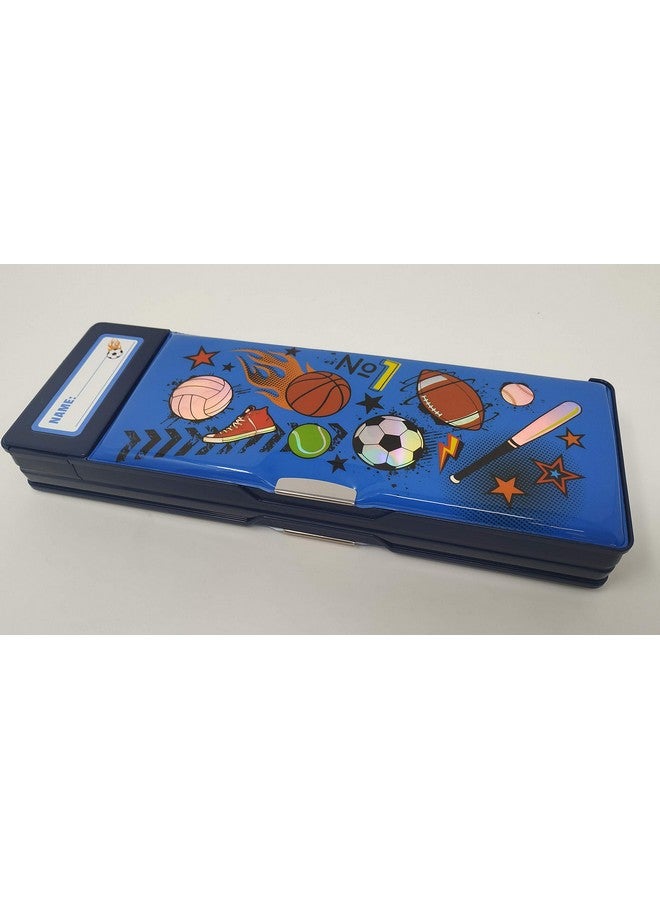 Hot Focus Sport Multifunction Pencil Case,Pencil Box For Boys. 2 Compartments Unique Stationery Set W/Pop Out Calculator And Pencil Sharpener. Best Back To School Gift Set For Kids, Boy & Teen. - Image 4