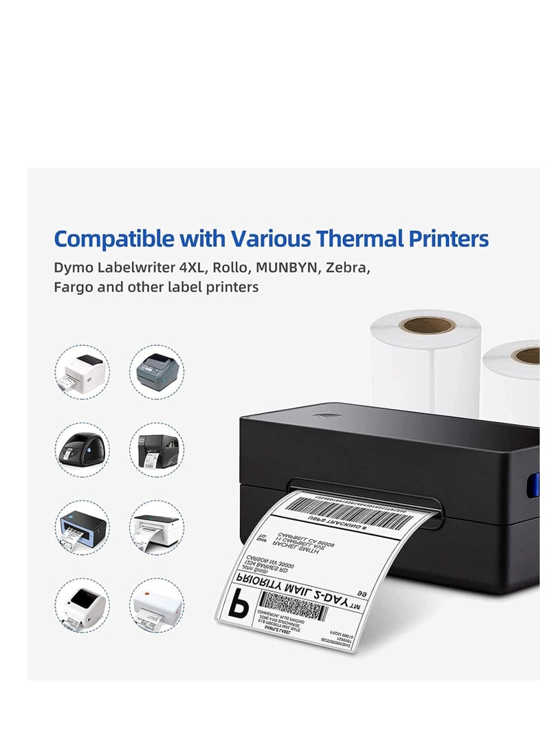 MJZ 350 Labels Direct Thermal Labels Roll,  4'' x 6'' Direct Thermal Shipping Labels White Mailing Thermal Paper Rolls Barcode Labels, 10cm×15cm - Image 3
