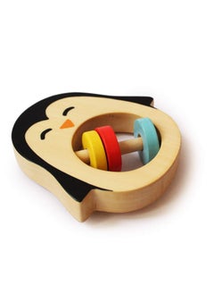 Shumee Handmade Wooden Penguin Rattle (6 Months+) | Multicolor | Teething Toy | Natural Wood & Beeswax Sealer Ages | Organic & Safe | Natural & Non Toxic Materials  - Image 2