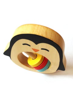 Shumee Handmade Wooden Penguin Rattle (6 Months+) | Multicolor | Teething Toy | Natural Wood & Beeswax Sealer Ages | Organic & Safe | Natural & Non Toxic Materials  - Image 3