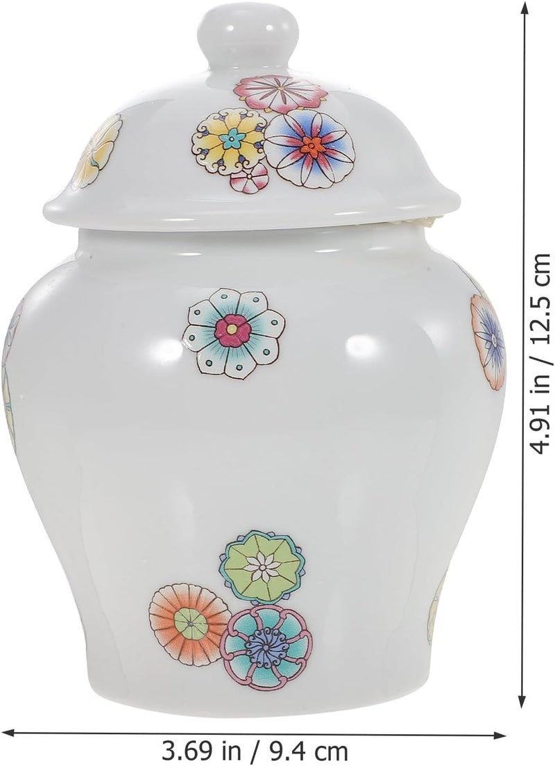 SHOWERORO Ceramic Tea Storage Jar with Lid, Loose Leaf Tea Canister, White Porcelain Container for Kitchen Pantry, Multi-function Airtight Food Storage - Image 2