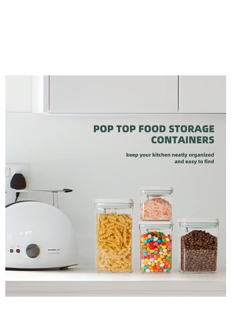 SOLARAE Pop Airtight Food Containers Kitchen Storage Containers with Lids Ideal for Cereal and Pantry Storage Includes Pantry Airtight Kitchen Containers Storage Set 500ml and 850ml Sizes Set of 2 - Image 2