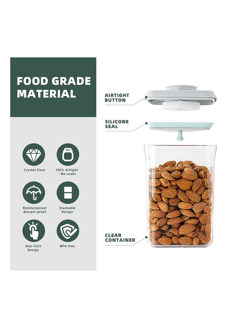 SOLARAE Pop Airtight Food Containers Kitchen Storage Containers with Lids Ideal for Cereal and Pantry Storage Includes Pantry Airtight Kitchen Containers Storage Set 500ml and 850ml Sizes Set of 2 - Image 4