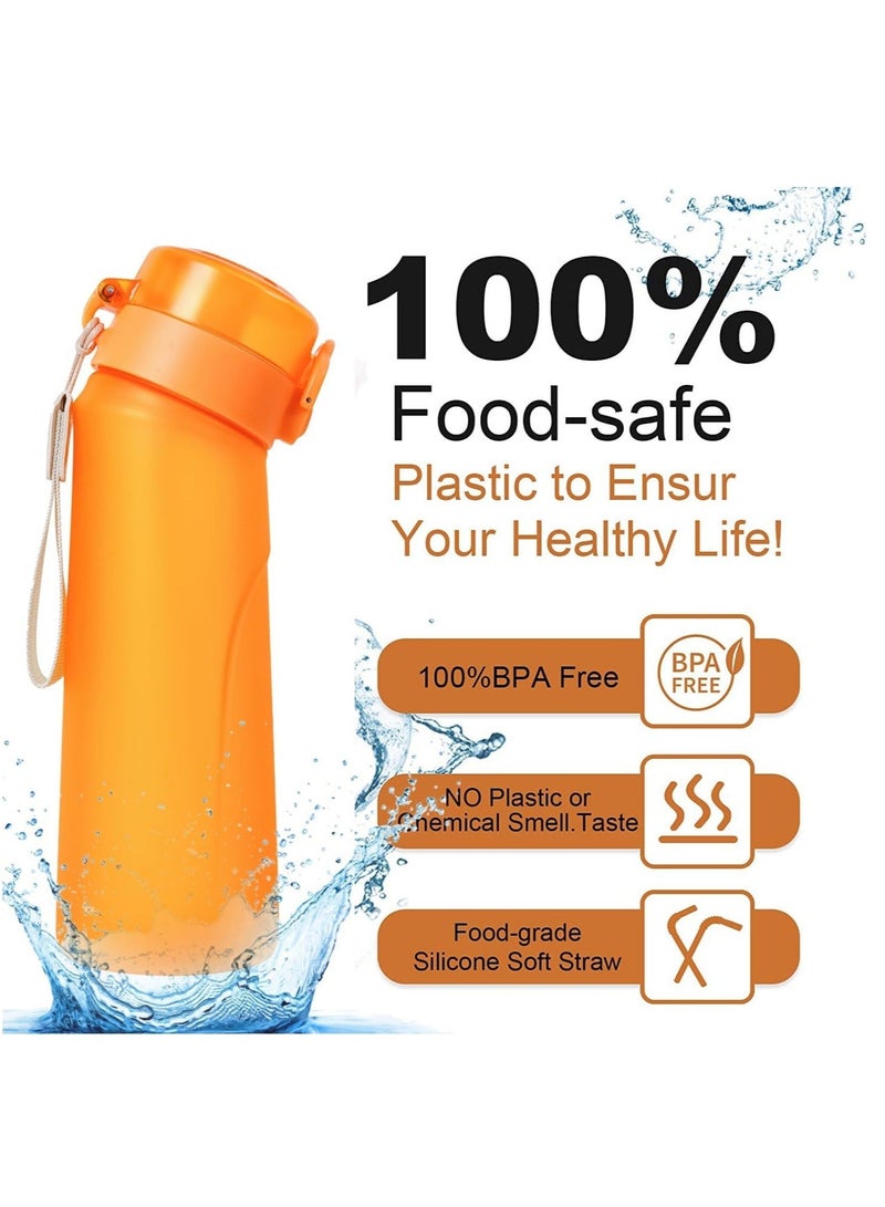 A1r Up Bottle with 5 Pieces Flavoured Pods, 750ml Air Water Bottle, Scent Up Water Cup Suitable for Outdoor/Sports/Fitness/Fashion, 0 Sugar, 0 Calorie (Orange)  - Image 3