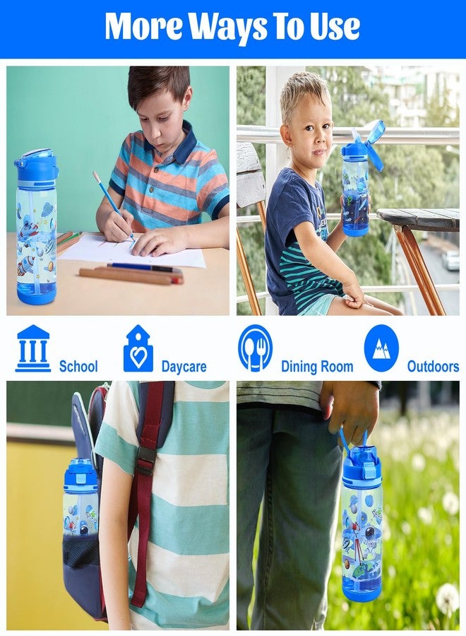 Decalsweet Kids Water Bottle 20oz Durable Leak-Proof Plastic Water Cup for Kids Toddlers,With Straw Handle and Pop-Up Spout Cover,Safe for School Sports Daycare Travel & Camp - Image 2