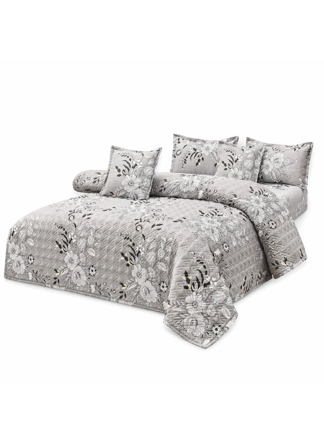 MingLi Luxury 6-Piece Double Bedding Set – Soft Summer Comforter 250×230 cm – Elegant Floral Design with Bedsheet and Pillowcases – Cool, Breathable Fabric for a Comfortable Sleep - Image 4
