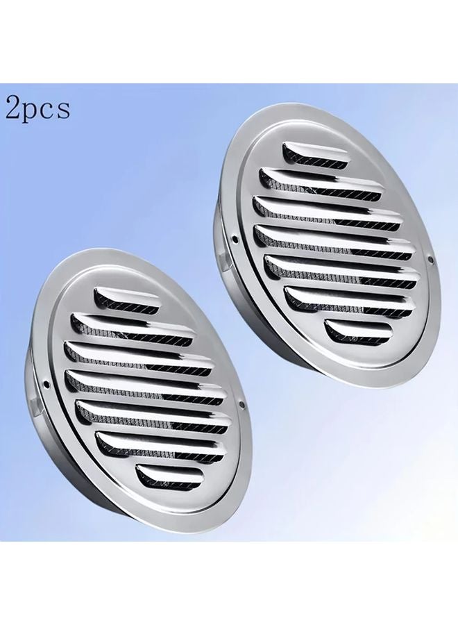 2pcs 4 Inch Stainless Steel Vent Cover With Filter Screen Corrosion Resistant - Image 1