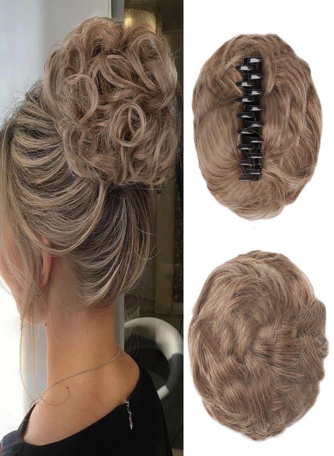 WZNBBOY Claw Clip Messy Bun Hair Piece Curly Wavy Faux Hair Bun Extensions Synthetic Chignon Tousled Updo Hair Scrunchie Claw Clip Ponytail Hairpieces for Women - Image 1