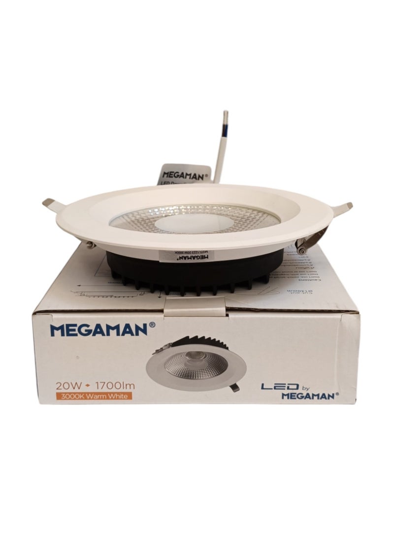 Megaman Recessed 20W LED Downlight -Warm White(3000K) - Image 1