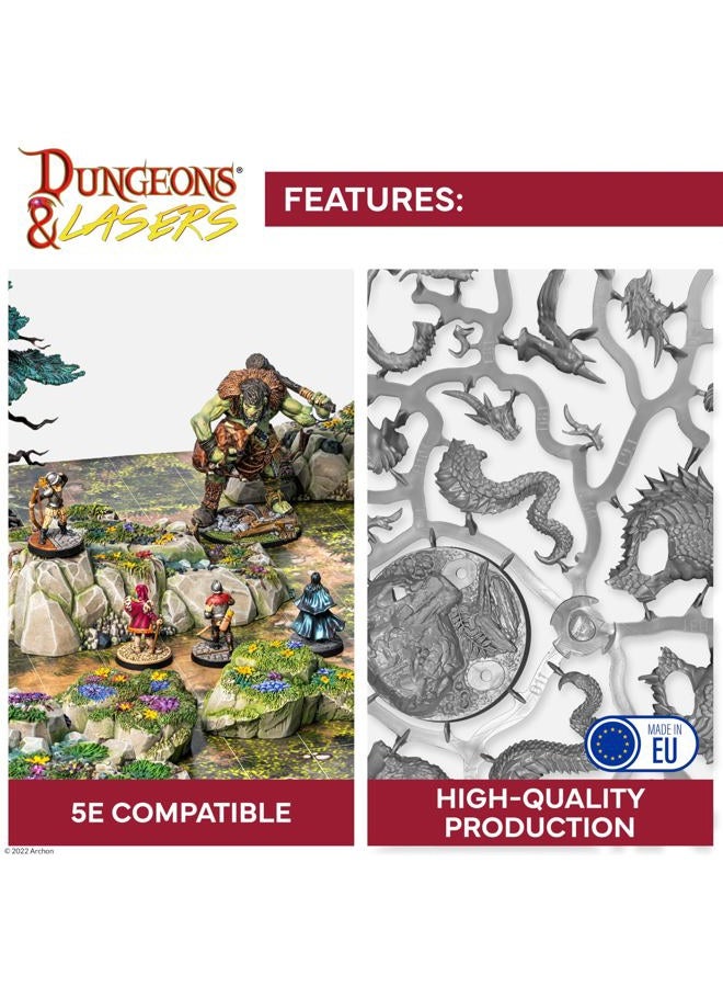 Dungeons & Lasers Warlords of Chaos Miniatures Set - 3 Large Models with Scenic Bases for use with DND and 5E Compatible RPG Games - Unpainted and Unassembled - Image 5