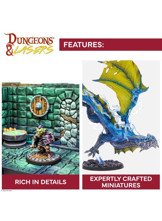 Dungeons & Lasers Warlords of Chaos Miniatures Set - 3 Large Models with Scenic Bases for use with DND and 5E Compatible RPG Games - Unpainted and Unassembled - Image 3