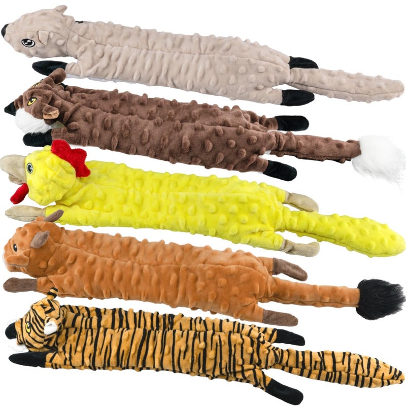 SHARLOVY Dog Squeaky Toys 5 Pack Bubble Plush Puppy Teething Pet Toys Crinkle No Stuffing Animals Dog Toy Doggies Chew for Large Small Medium Breeds - Image 2