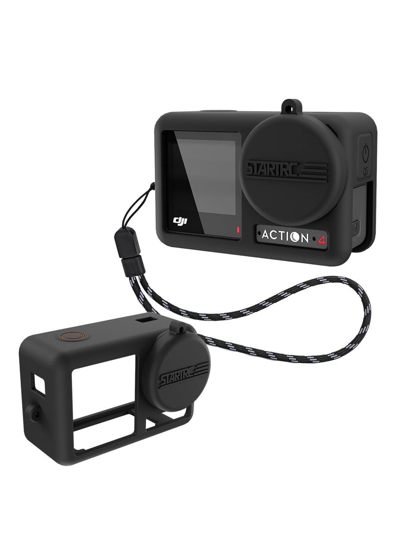 KASTWAVE Silicone Protective Sleeve Cover for DJI Osmo Action 4/Action 3 Camera Len Protector Cap Osmo Action 3/4 Camera Accessories with anti-lost rope - Image 1