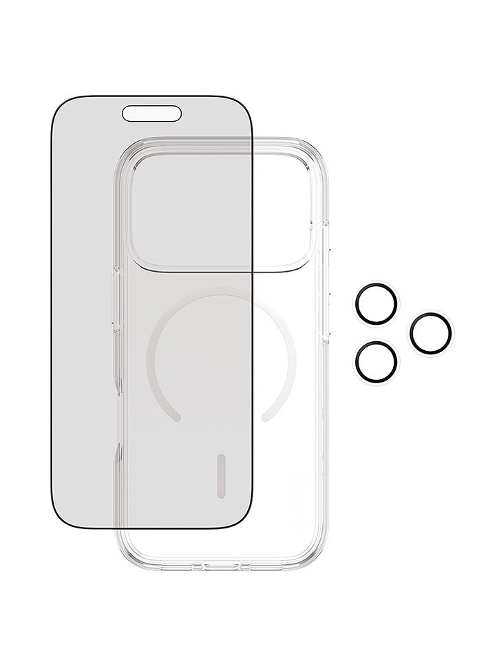 بانزرجلاس بكج حماية بانزر جلاس CARE يدعم MagSafe فلاقشيب 3 في 1 ايفون 17 برو - حفظ الخصوصية - Image 4