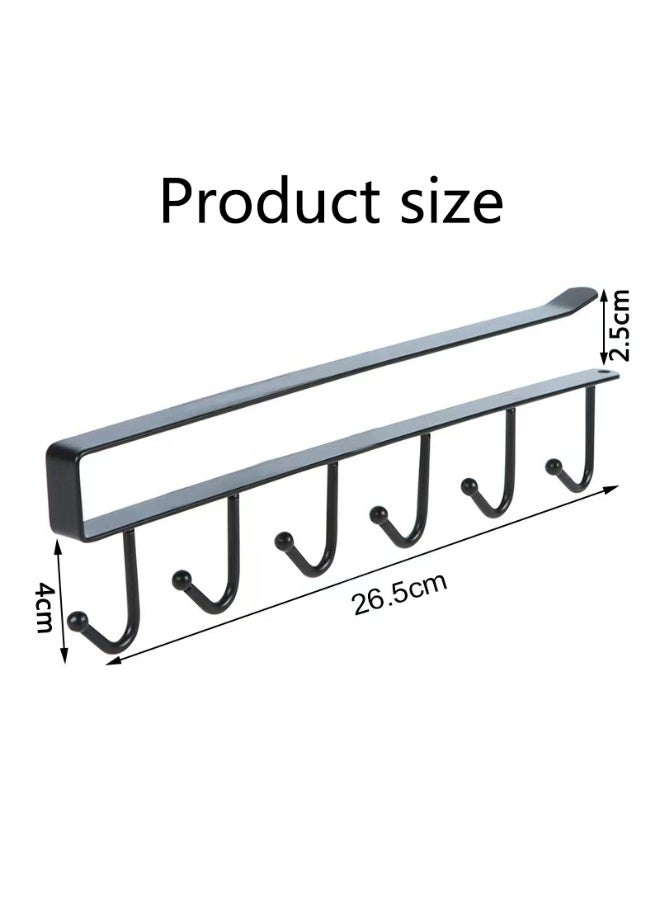 1pc Kitchen Shelf Storage Clothes Hanging Organizer Cup Holder Glass Mug Holder 6 Hooks Storage Rack  - Image 2