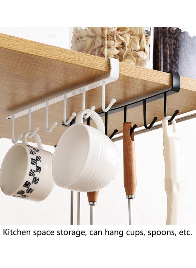 1pc Kitchen Shelf Storage Clothes Hanging Organizer Cup Holder Glass Mug Holder 6 Hooks Storage Rack  - Image 5