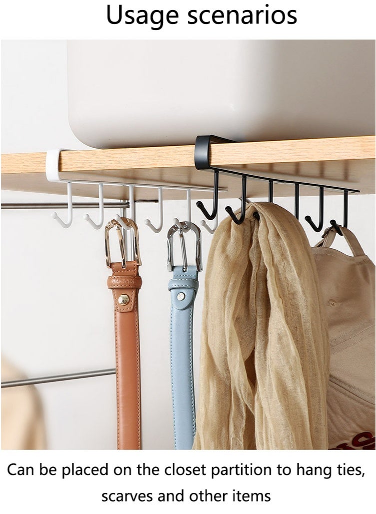 1pc Kitchen Shelf Storage Clothes Hanging Organizer Cup Holder Glass Mug Holder 6 Hooks Storage Rack  - Image 4