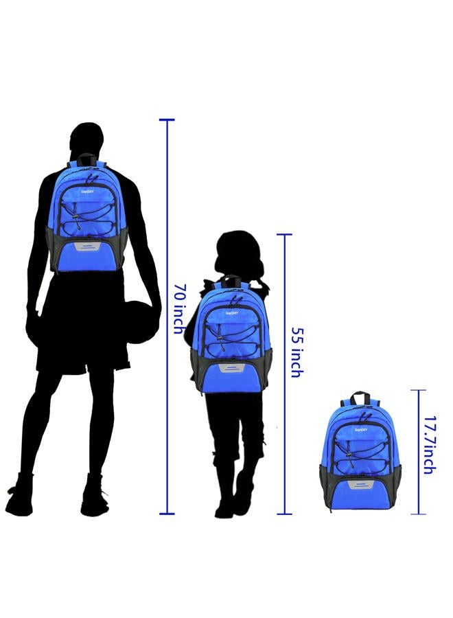 DAFISKY Youth Soccer Bag-Soccer Backpack & Youth for Backpack for Football Volleyball Basketball,Includes Separate Cleat Shoe and Ball Compartment(Blue) - Image 2