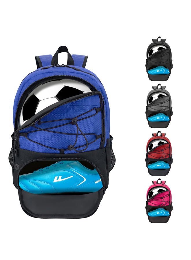DAFISKY Youth Soccer Bag-Soccer Backpack & Youth for Backpack for Football Volleyball Basketball,Includes Separate Cleat Shoe and Ball Compartment(Blue) - Image 1
