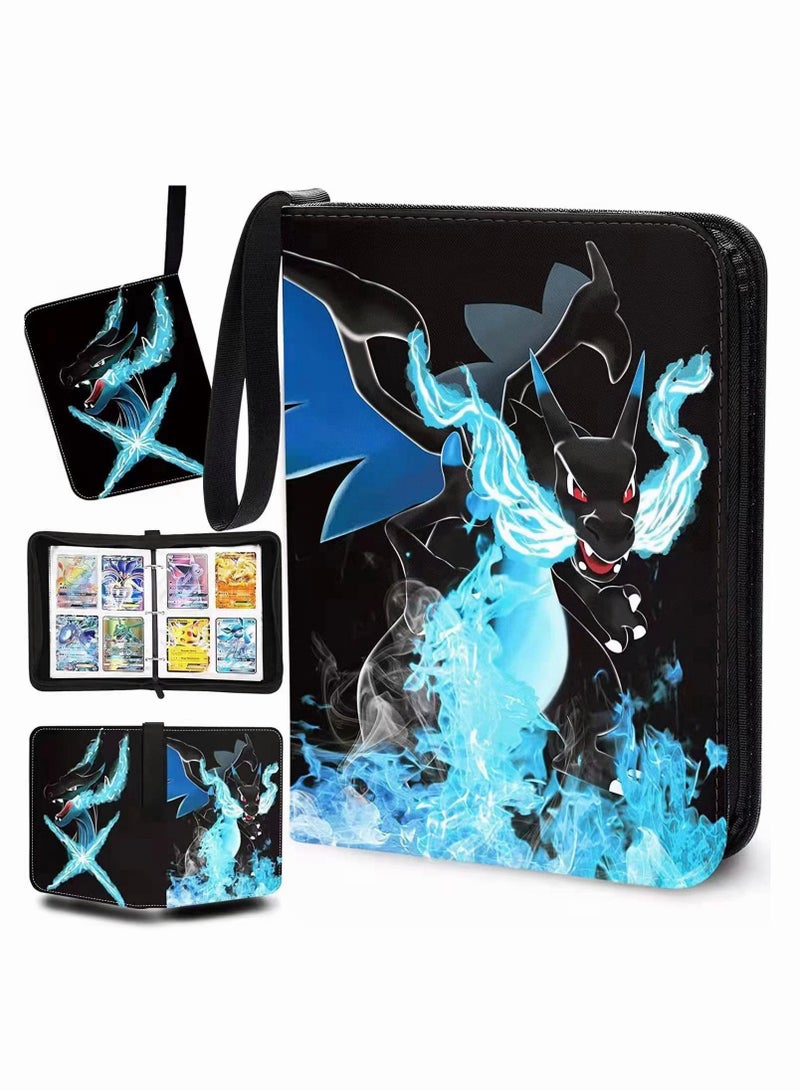 4-Pocket Binder Compatible with Pokemon Card, 400 Pockets Portable Trading Cards Holder Collector Album with 50 Removable Sheets for Boys Girls - Image 1