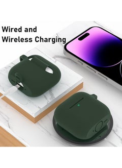 Generic AirPods 4 Case, Silicone Case Cover Compatible with Apple AirPods 4th Generation, Dark Green  - Image 2