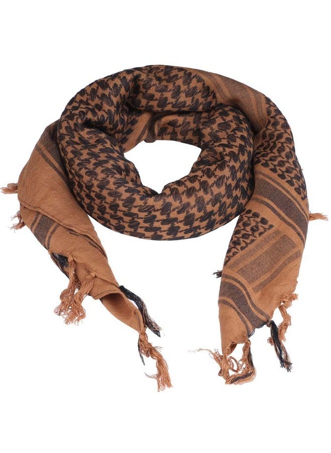 FFNIU - Cotton Scarf Military Shemagh Arab Tactical Desert Keffiyeh Thickened Head Neck Scarf Wrap For Women And Men 43"X43" Black - Image 1