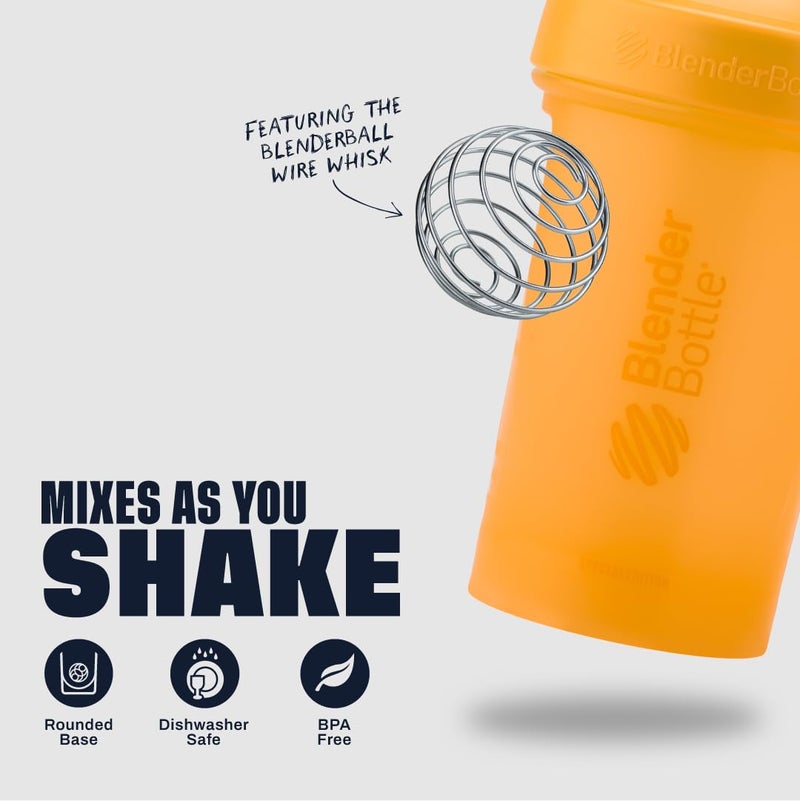BlenderBottle زجاجة خلط بلندر بوتل كلاسيك V2 مثالية لمخفوقات البروتين وما قبل التمرين، 28 أونصة، مانجو - Image 3