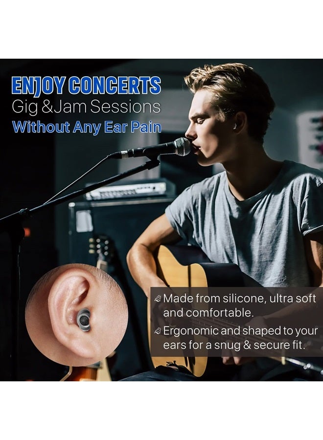 Hearprotek 2 Pairs High Fidelity Concert Ear Plugs, Noise Reduction Music Earplugs, Hearing Protection for Musicians, Festival, DJ's, Drummers, Party, Motorcyclists 23db - Black  - Image 4