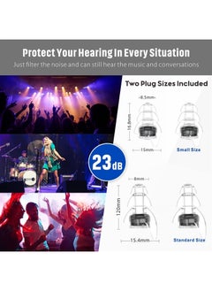 Hearprotek 2 Pairs High Fidelity Concert Ear Plugs, Noise Reduction Music Earplugs, Hearing Protection for Musicians, Festival, DJ's, Drummers, Party, Motorcyclists 23db - Black  - Image 3