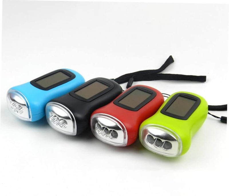 Jojofuny 2pcs Assorted Color Solar Crank LED Flashlight Portable for Camping Hiking - Image 5