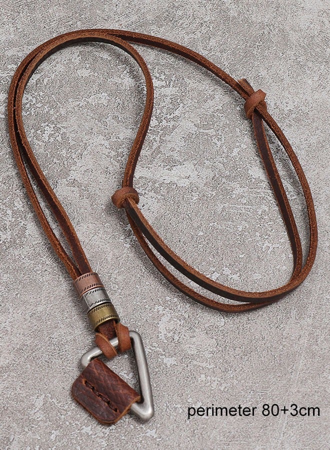 وهاواي 3 Pack Leather Necklace Retro Style Wing Feather Geometry Pendant Unisex Necklace for Mens Womens with Adjustable Leather Cord - Image 2