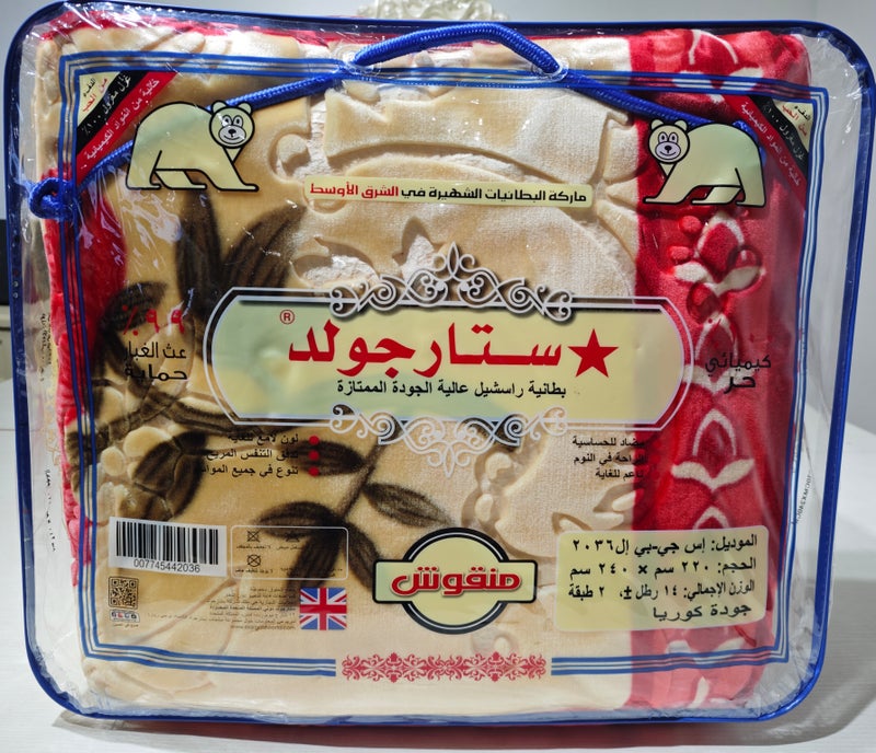 Stargold 2 Ply embossed super soft printed raschel blanket warm and comfortable to sleep 15 lbs - Image 3