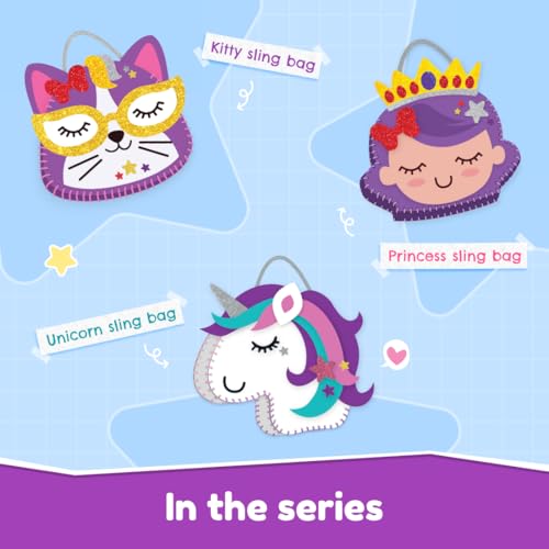 Bloomingo DIY Princess Bag Craft Kit for Girls –Creative Skill-Building Birthday & Return Gift | Make Your Own Sling Bag with Colorful Sewing Pieces | Fun, Creative & Learning Toy for Kids Age 4+ - Image 3