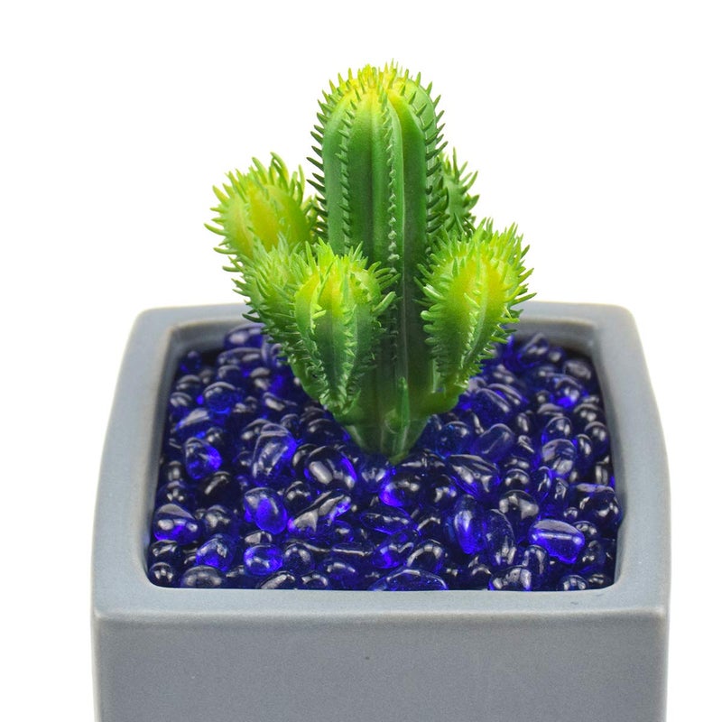 WAYBER Glass Stones, 1Lb/460g Irregular Sea Glass Pebbles Non-Toxic Artificial Gemstones for Gem Display/Vase Filler/Terrarium Flowerpot Aquarium Turtle Tank Decoration, Deep Blue - Image 4