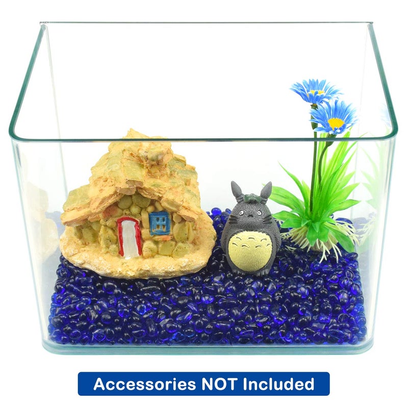 WAYBER Glass Stones, 1Lb/460g Irregular Sea Glass Pebbles Non-Toxic Artificial Gemstones for Gem Display/Vase Filler/Terrarium Flowerpot Aquarium Turtle Tank Decoration, Deep Blue - Image 3