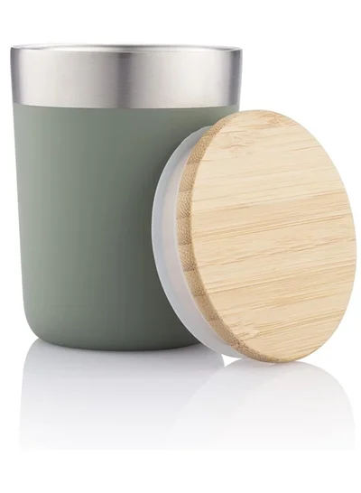 Hans Larsen Hans Larsen Insulated Coffee Mug Stainless Steel Coffee Mug with Bamboo Lid Coffee Tumbler Insulated for Women Men Coffee Mug travel, Sustainable Coffee Mug Gift Green