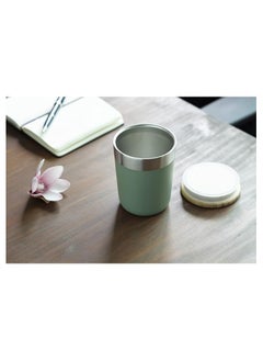 Hans Larsen Hans Larsen Insulated Coffee Mug Stainless Steel Coffee Mug with Bamboo Lid Coffee Tumbler Insulated for Women Men Coffee Mug travel, Sustainable Coffee Mug Gift Green  - Image 4
