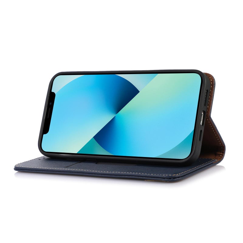 HuHa Case Cover For Redmi Note 14S 4G KHAZNEH Nappa Top Layer Cowhide Leather Phone Case(Blue) - Image 5