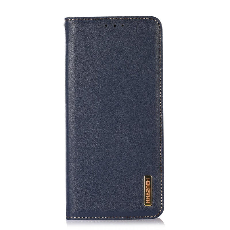 HuHa Case Cover For Redmi Note 14S 4G KHAZNEH Nappa Top Layer Cowhide Leather Phone Case(Blue) - Image 2