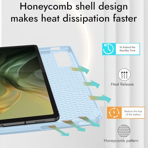 Robustrion Case Cover for Moto Pad 60 Neo Cover 11" with [Pencil Holder], Trifold Flip Cover Case for Moto Pad 60 Neo Cover 11" - Light Blue - Image 4