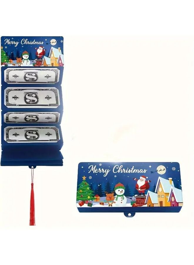 Blue Christmas Cash Bags Gift Card Holder 10 Compartment Festive Party Supplies - Image 5
