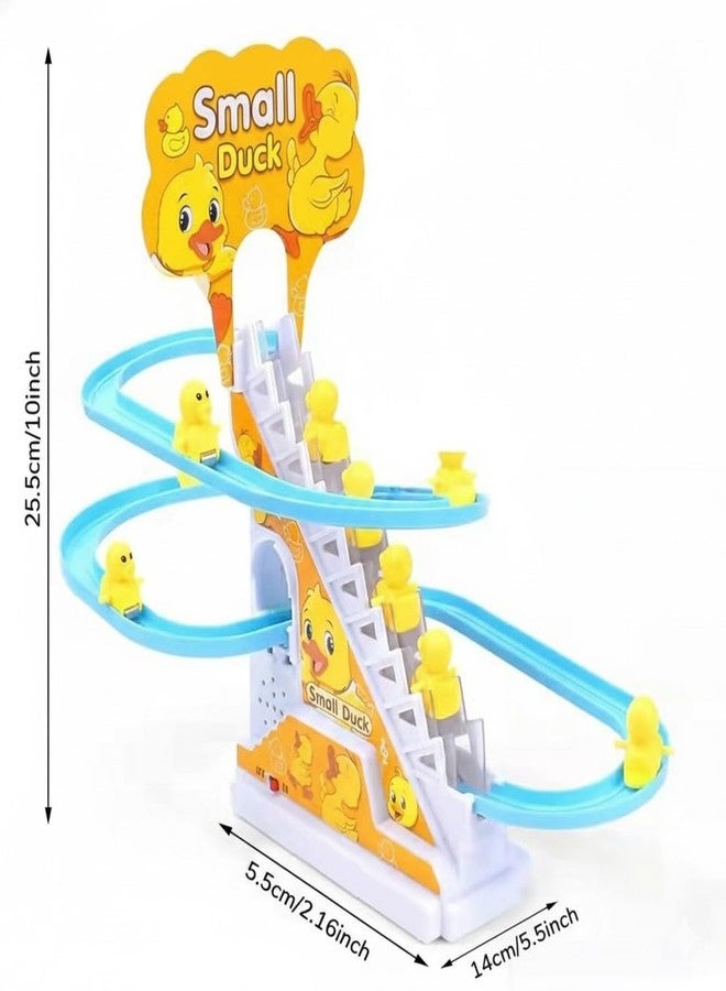 VICORP Ducks Slide Toy Set with 2 Cells Stair Climbing Duck Track Toy Light Musical 3 Duckling Moving Escalator Automatic Cartoon Chasing Race Gift Toys for 1+ Kids 1-5 Years Baby Girls Toddlers - Image 4