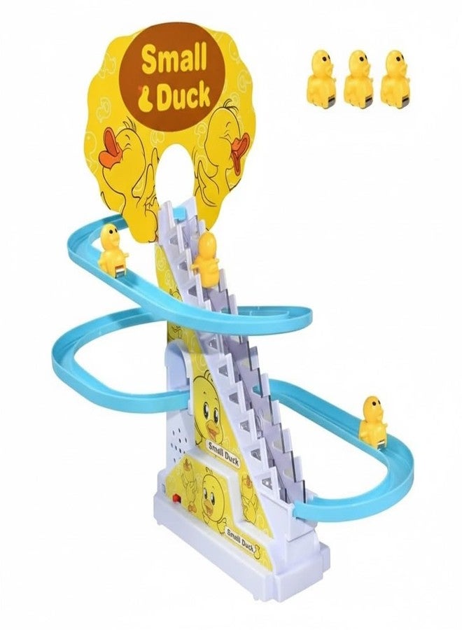 VICORP Ducks Slide Toy Set with 2 Cells Stair Climbing Duck Track Toy Light Musical 3 Duckling Moving Escalator Automatic Cartoon Chasing Race Gift Toys for 1+ Kids 1-5 Years Baby Girls Toddlers - Image 1