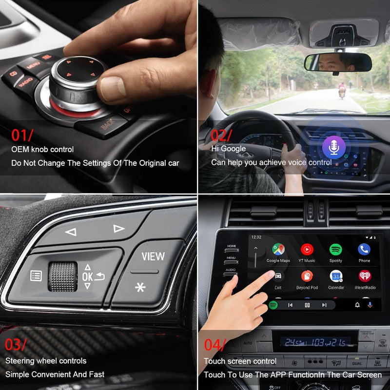 علبة CarPlay من الأسلكي إلى اللاسلكي لسيارة - محول Android Auto من الأسلكي إلى اللاسلكي لسيارة - محول CarPlay معتمد على شحن تشغيل مباشر للسيارات - إكسسوار ترفيهي للسيارة - Image 2