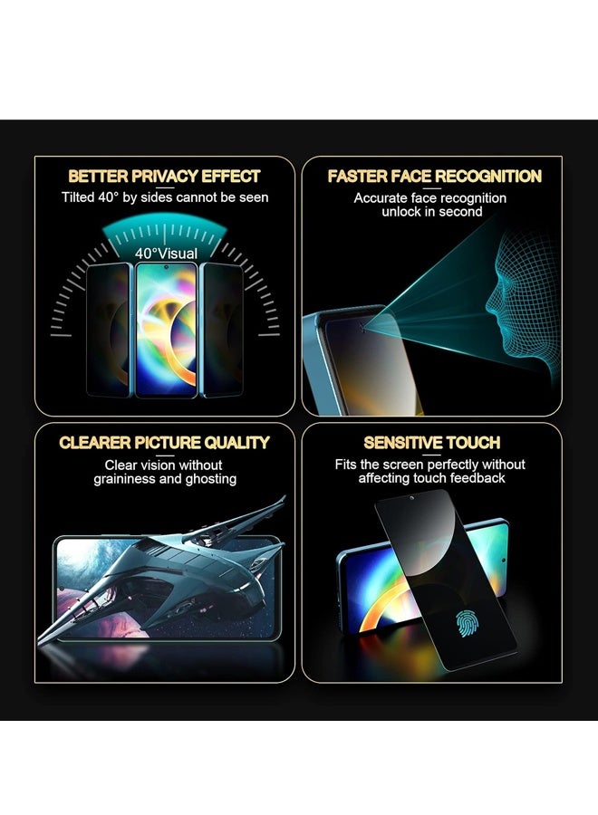 عبوة من 3 واقيات شاشة للخصوصية لهاتف فيفو V50 لايت 5G، زجاج خصوصية، تغطية كاملة، مضاد للتجسس، فيلم حماية من الزجاج المقوى - Image 4