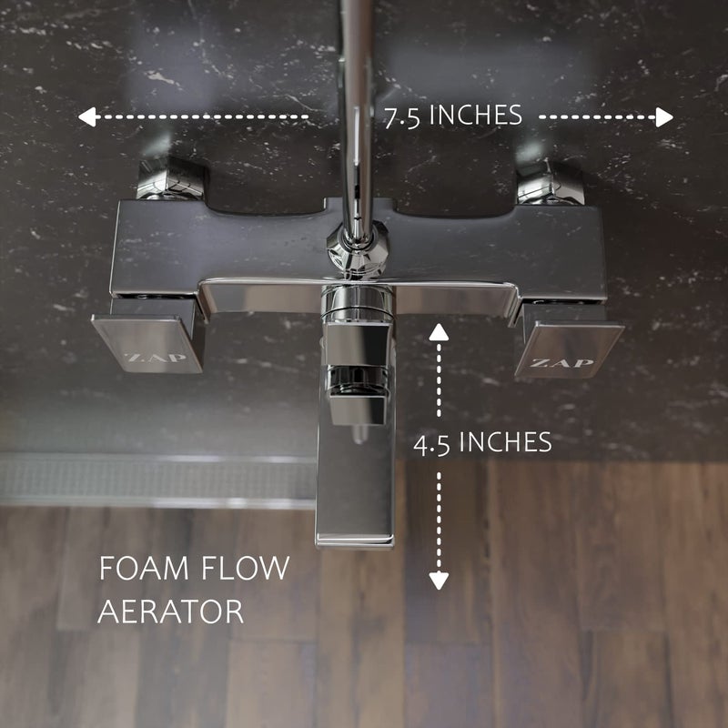 Zap Skoda Full Brass Chrome Plated 2 in 1 Wall Mixer With Provision For Over Head Shower and Long Bend Pipe For Bathroom - Image 5